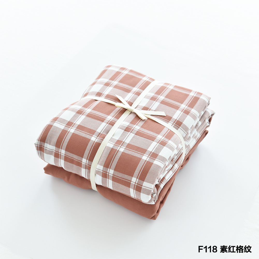 F118 플레인 레드 체크 무늬