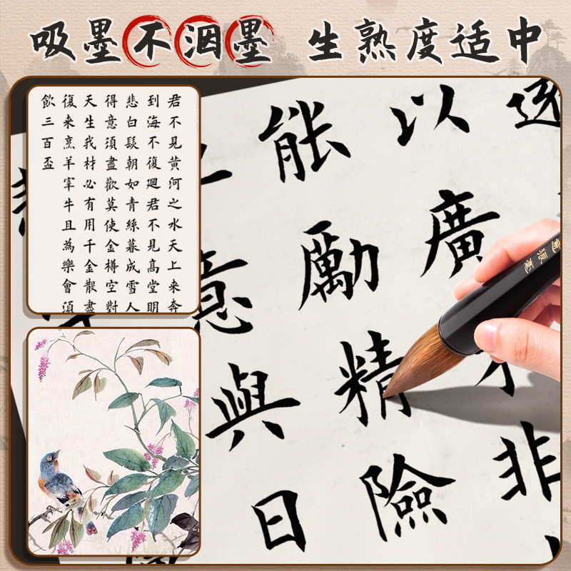 8K caligrafía y pintura Papel Xuan para la práctica Papel de caligrafía y pintura Papel de práctica de pincel de escritura Introducción para principiantes Papel de práctica de caligrafía y pintura para el arte tradicional de la pintura china