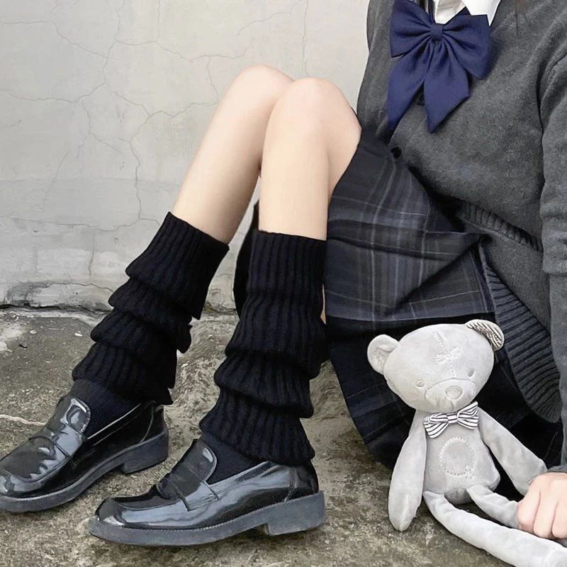 Knitted gaiters, keep warm black set