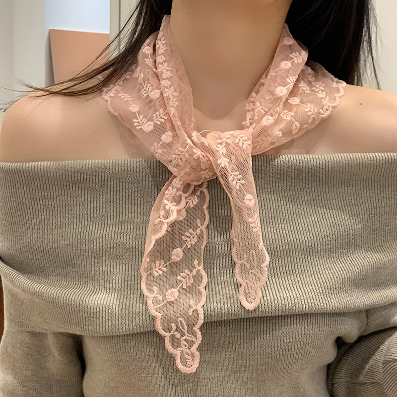 Bufandas de seda de alta calidad, bufandas de cuello, bufandas de seda de lujo ligeras, bufandas de cabello de encaje de alta calidad, bufandas triangulares