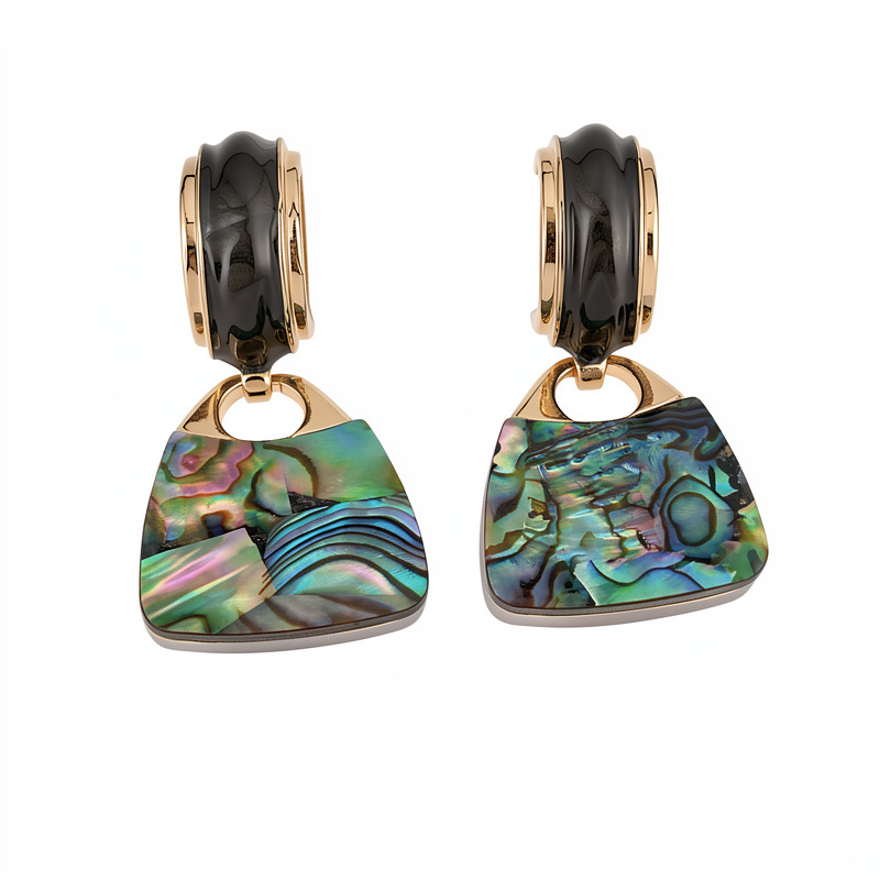 Medieval vintage aguja de plata resina bolsas cuadradas pendientes retro nicho pendientes ligero lujo alta sensación de pendientes para mujeres