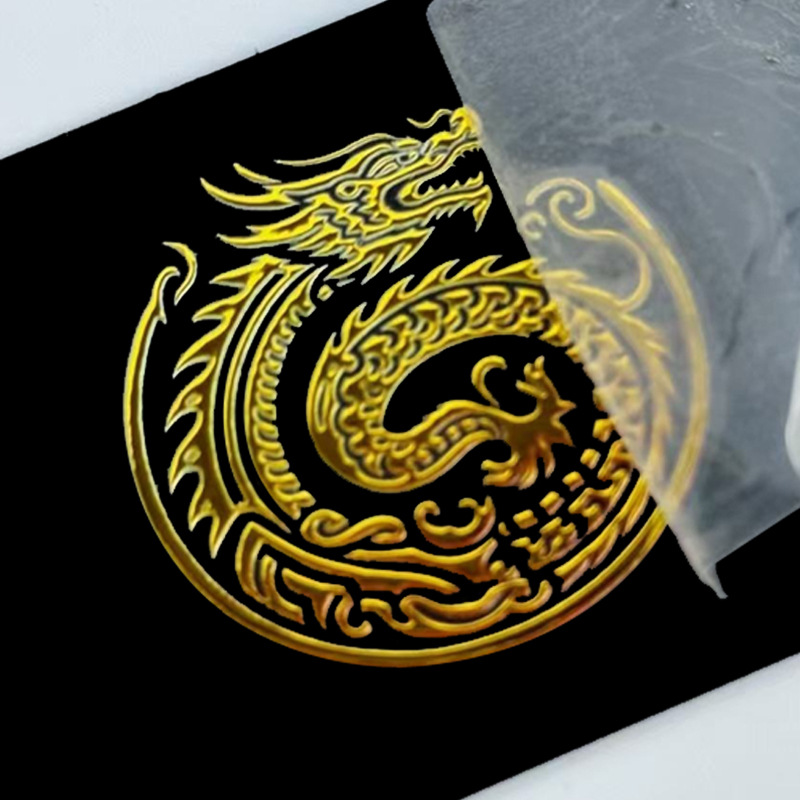 uv转印贴水晶标撕膜留字烫银烫金贴纸定制商标logo标签贴粘贴性强