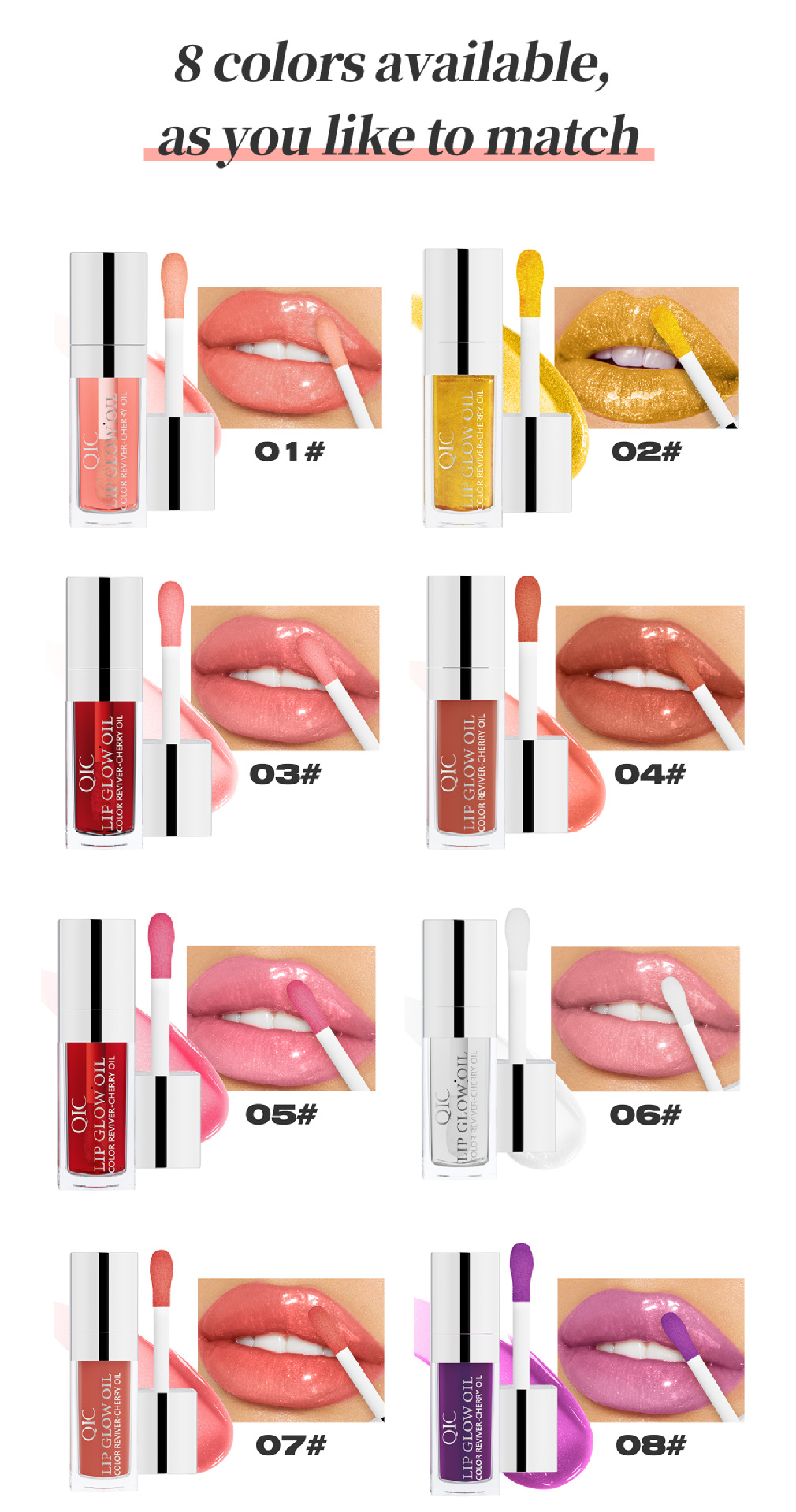 QIC Qini Lip Moisturizing Oil Moisturizing Lip Balm Transparent Dudu Lip Gloss Glass Lip Moisturizing Oil Cross-border bestsellers undefined
