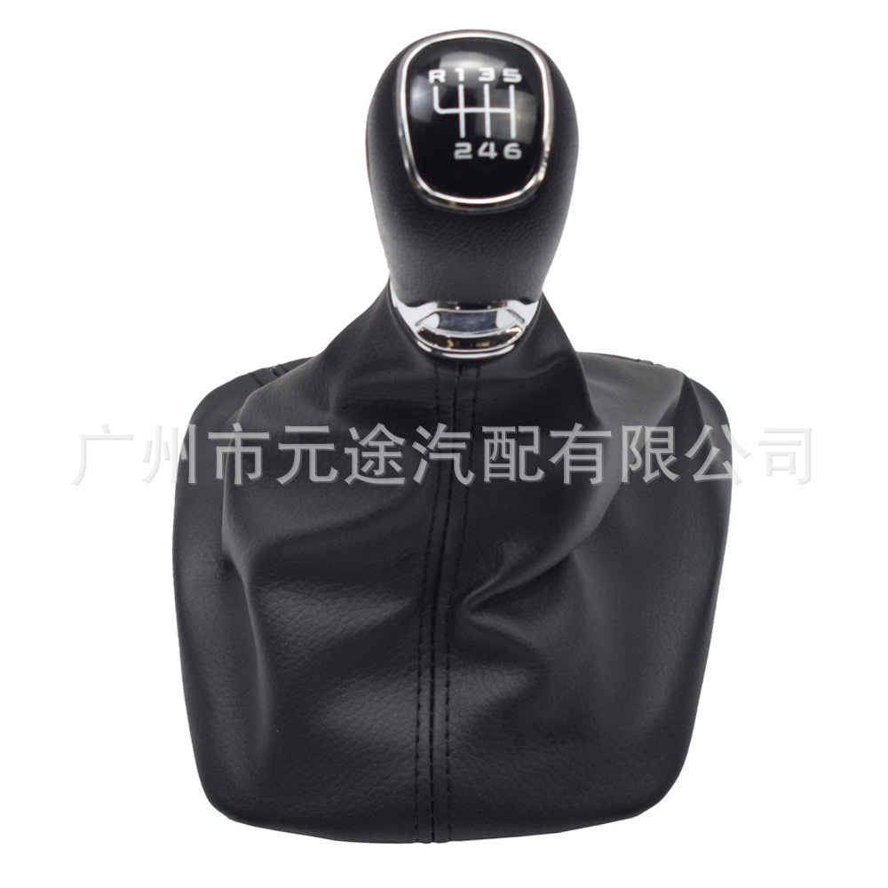 Suitable for Skoda Octavia A5 A6 2004-2013 Gear Shift Knob Chrome-Plated Shift Lever with Leather Cover