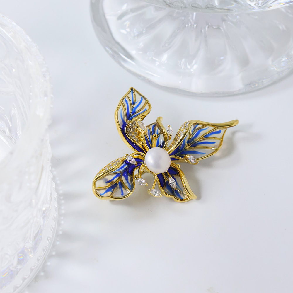Jingtai nuevo broche de flores chinas de alta calidad esmalte esmalte broche de alto nivel sensación de pecho accesorios abrigo