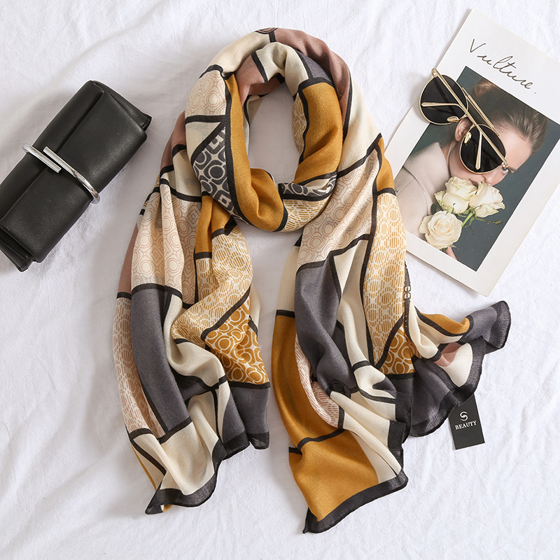 Invierno nuevo estilo japonés y coreano versátil Plaid popular bufanda de algodón y lino medio grueso cálido bufanda larga chal uno multiusos image 3