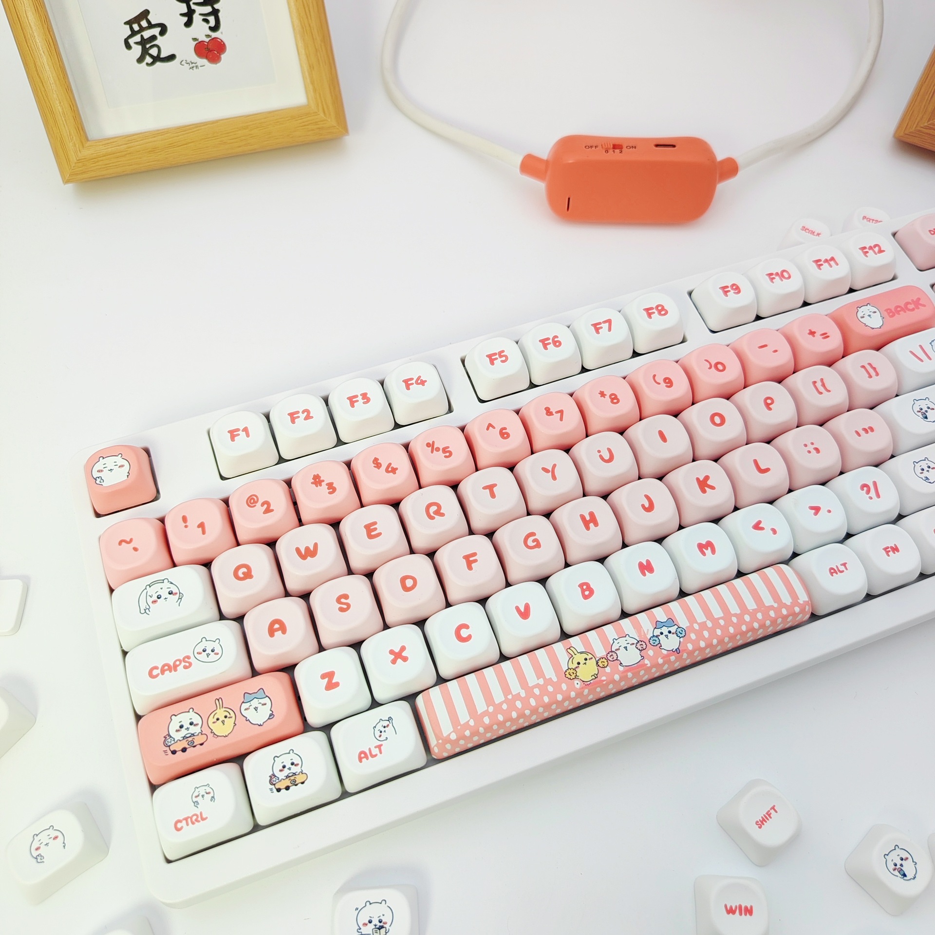 MOA keycap cartoon thermal sublimation PBT material without oiling personality cute mechanical keyboard keycap Jiyika