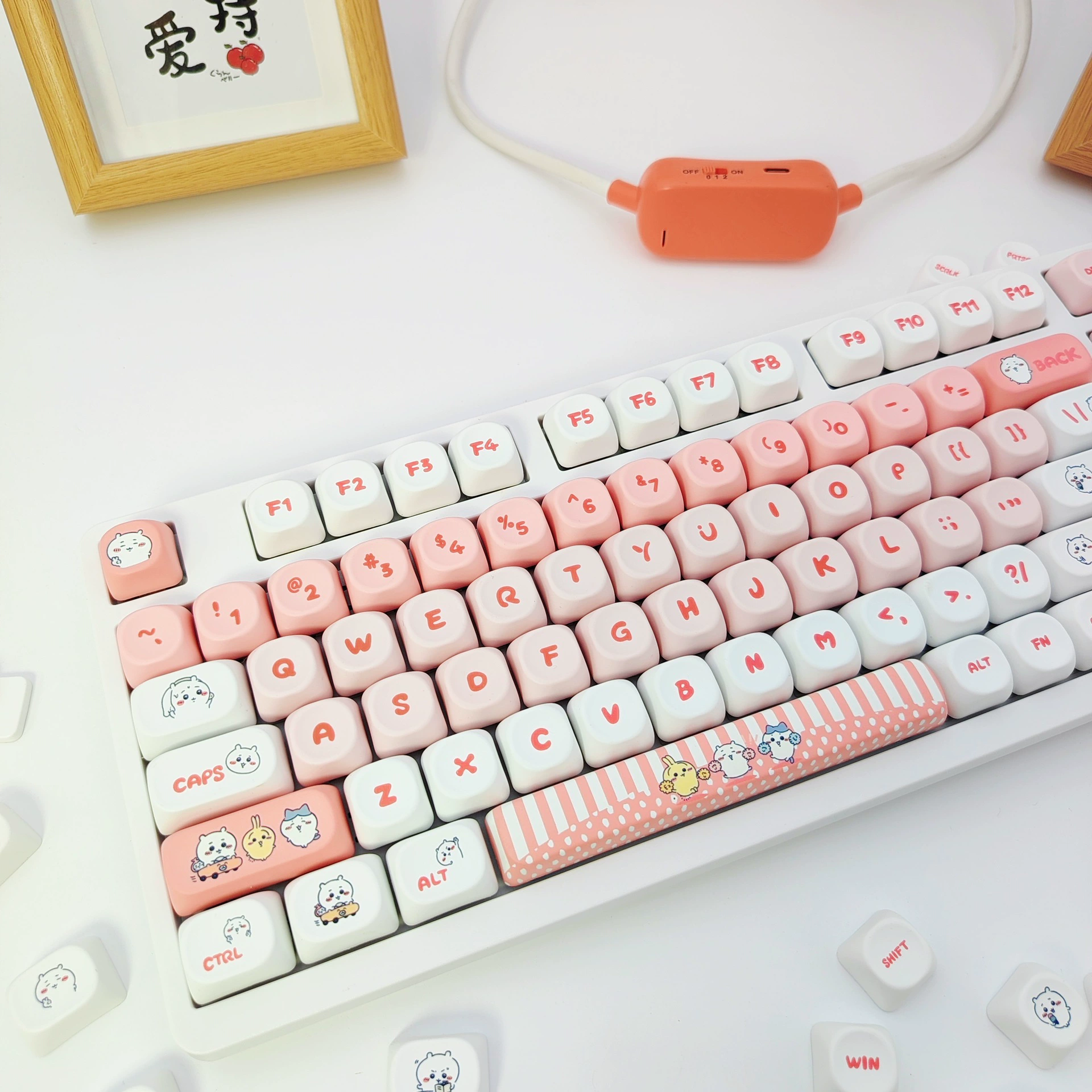 MOA keycap cartoon thermal sublimation PBT material without oiling personality cute mechanical keyboard keycap Jiyika