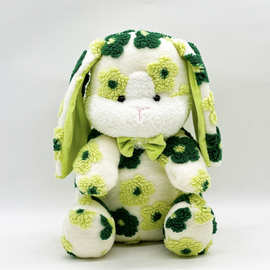 热销新款 bunny plush  五色花花大耳兔毛绒玩偶公仔