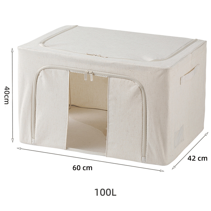 Anqin PP ボード衣類収納ボックス生地折りたたみ天山綿とリネン寝室収納大容量防塵ボックス