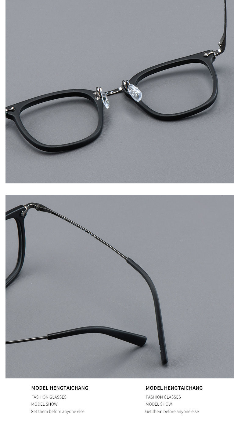 Simple Style Solid Color Resin Square Full Frame Optical Glasses display picture 1