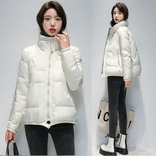 White Duck down Jacket Women's Short 2021 New Korean Style Stand Collar Lightweight down Jacket Women's Trendy Ins Winter Zhezhe