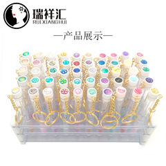 Cross-border one-time keychain test tube style crystal eyelash brush with diamonds, individually packed eyelash comb, multiple colors available