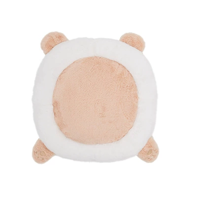 Seat cushion, seat cover Rabbit Fur, Cute Bear Car - rabbit-fur-color-matching-round-cushion-milk-tea-color