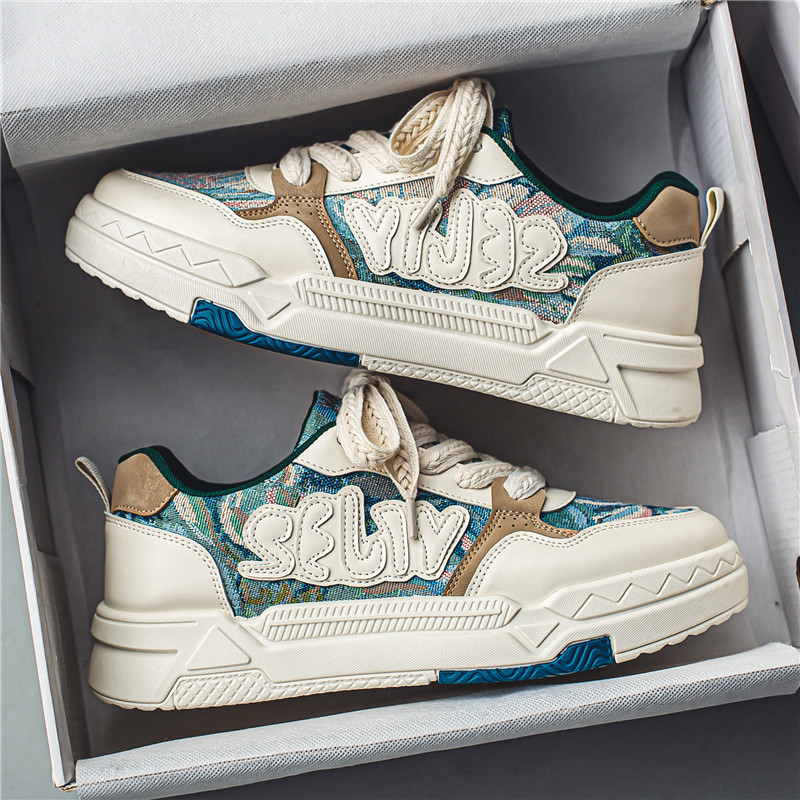 Men's Shoes Spring 2024 New Breathable Low Top Shoes Men's Korean Edition Trendy Versatile Shoes Sports and Casual Board Shoes Trendy Shoes_voghion.com