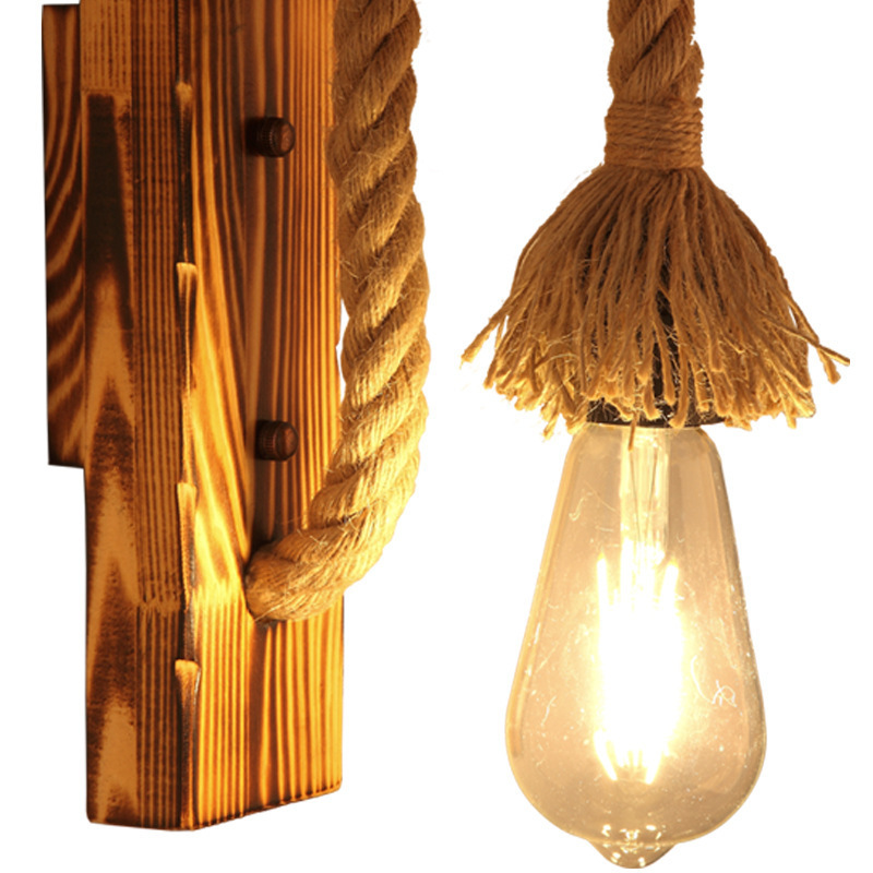Country wooden retro sconce for living room for corridor for gazebo