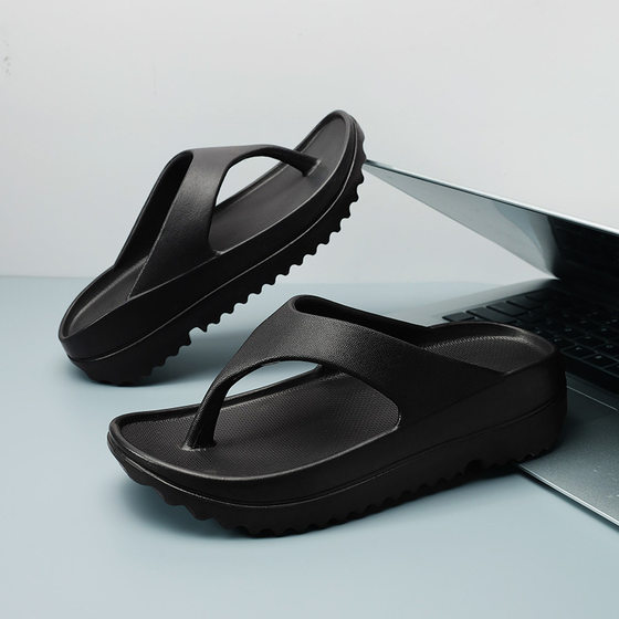Cross-border Eva Platform Slippers Men's Summer Sandals and Slippers for Outer Wear Sandals with Feet Beach Shoes for Men and Women's Flip Flops for Couple