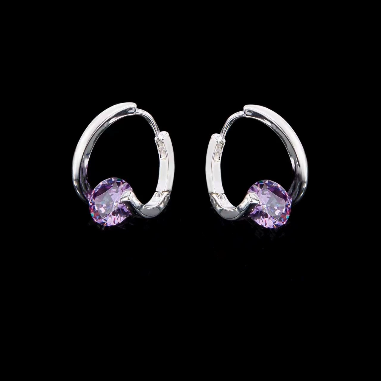 Earrings Korean Style, Micro-Set CZ Stone, Simple Elegant Small Design