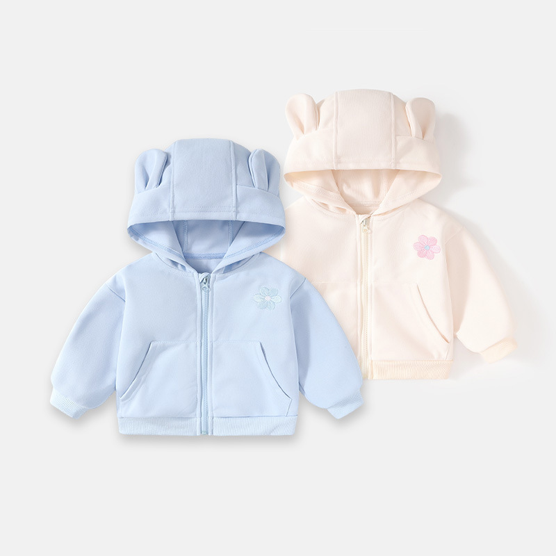 Baby Girl's Coat Spring and Autumn Children's Autumn Hooded Cardigan Children's Baby Clothes Baby Girl's Autumn Top Baby Girl's Coat Spring and Autumn Children's Autumn Hooded Cardigan Children's Baby Clothes Baby Girl's Autumn Top