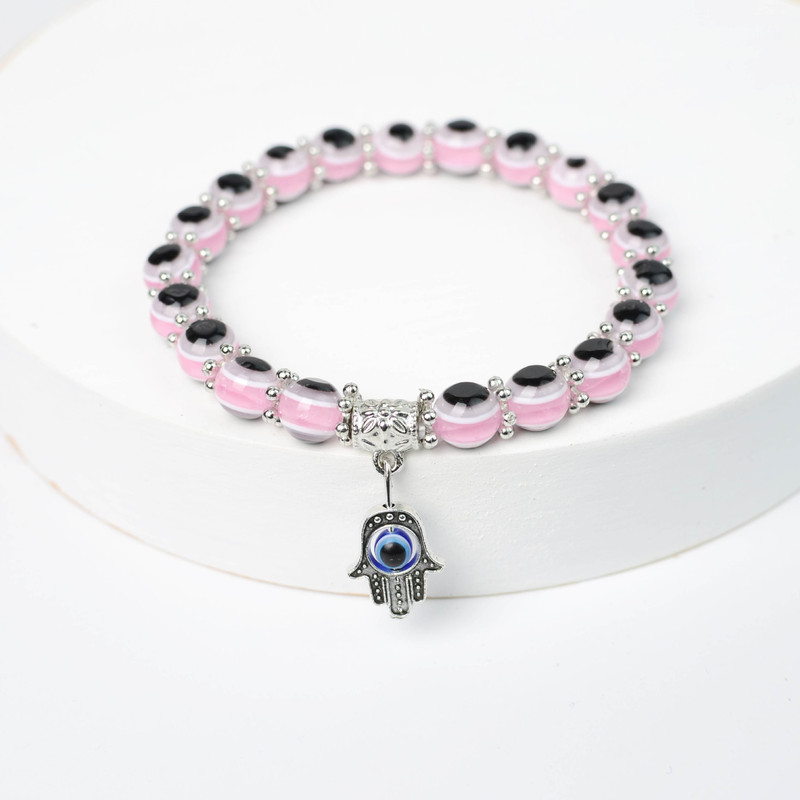 Factory supply European and American popular jewelry Devil's Eye Greek Turkish blue eyes elastic line female bracelet resin