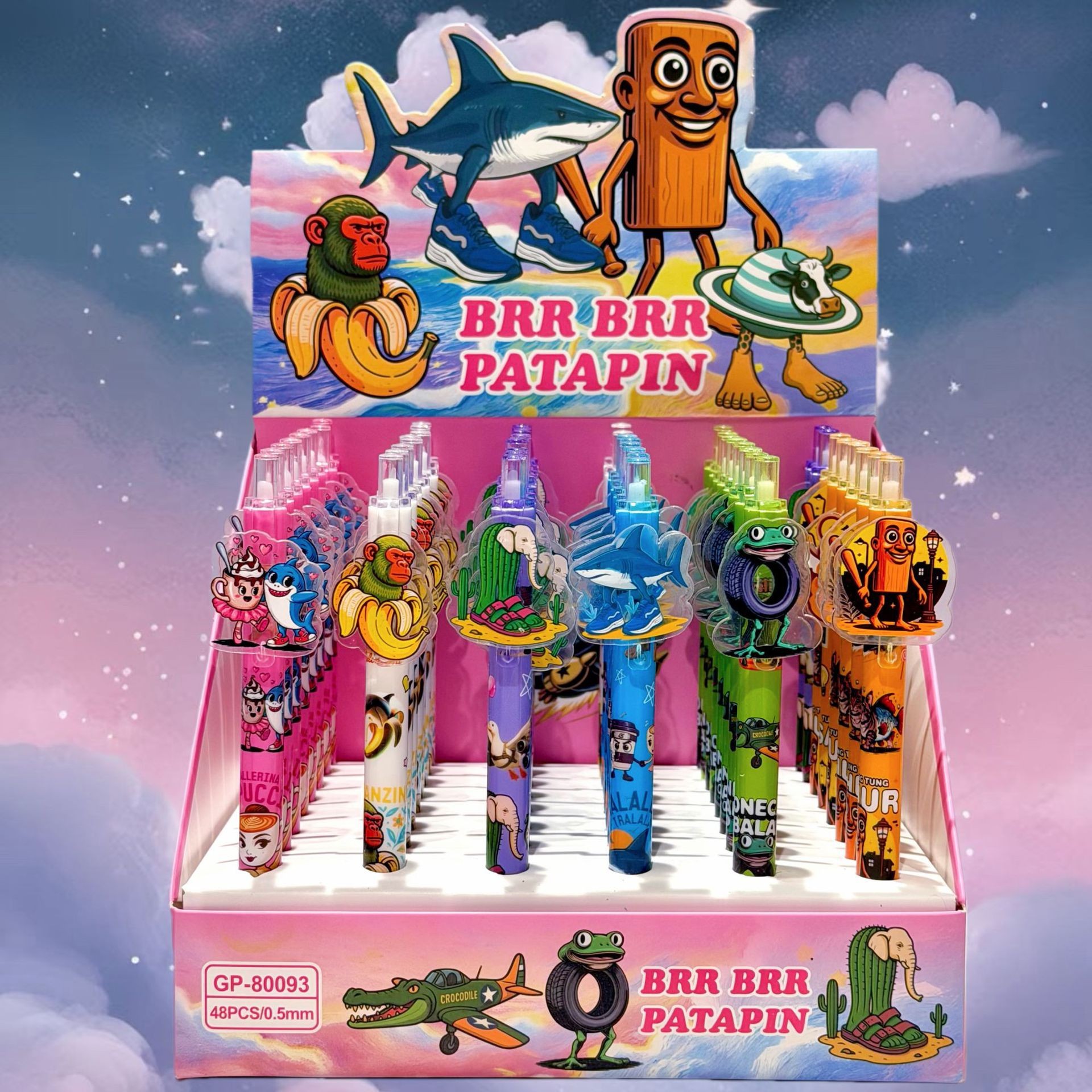 Nuevos productos de muchos lápiz de parche de dibujos animados Caza de brujas pulsable lápiz neutro de alto valor negro 0.5 lápiz de agua lápiz