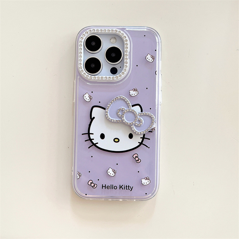 漫画フラッシュダイヤモンドリボン KT 猫 iPhone14/13 11 Apple 16/15 PROMAX 携帯電話ケース 12 セットに適しています|undefined