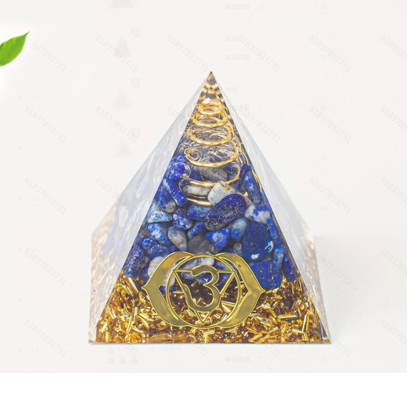 Pirámide de 5 cm de cristal natural, pirámide de epoxi, adornos de decoración para el hogar y la oficina