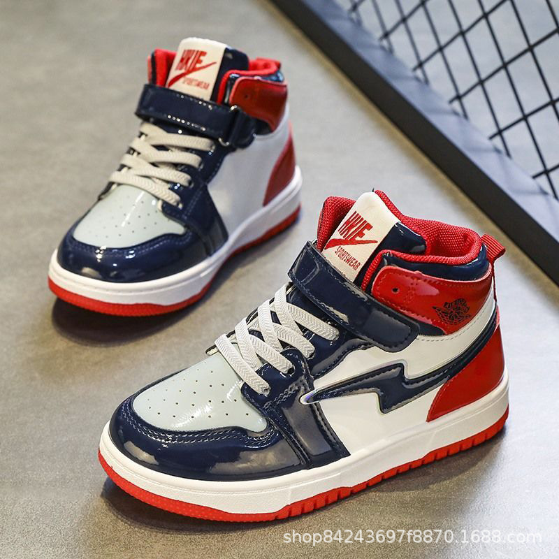 Zapatillas para niños primavera y otoño niños y niñas zapatos de tablero superior medio-alto medio y grande