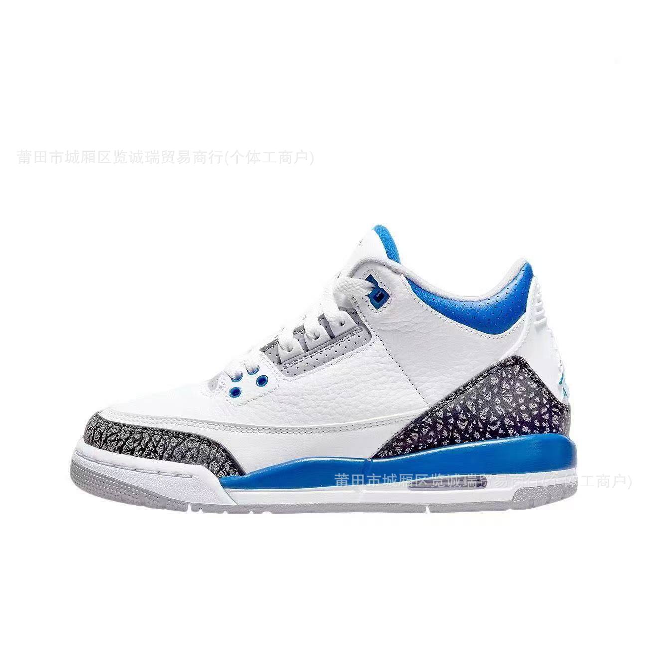 Comercio exterior Putian zapatos aj3 zapatos de baloncesto Fujiwara Hao North Carolina zapatos de cemento azul y blanco para hombres y mujeres zapatos de carrera de suela gruesa