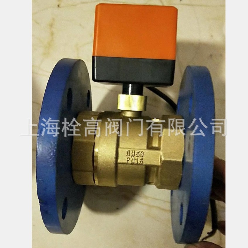 微型法兰电动铜球阀 法兰电动铜球阀DN15-DN50 DC12-DC24电动球阀