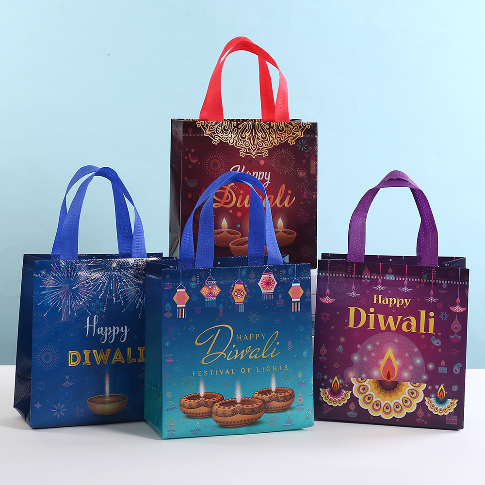 印度排灯节主题礼品包装袋无纺布袋防派对手提礼物袋厂家直销