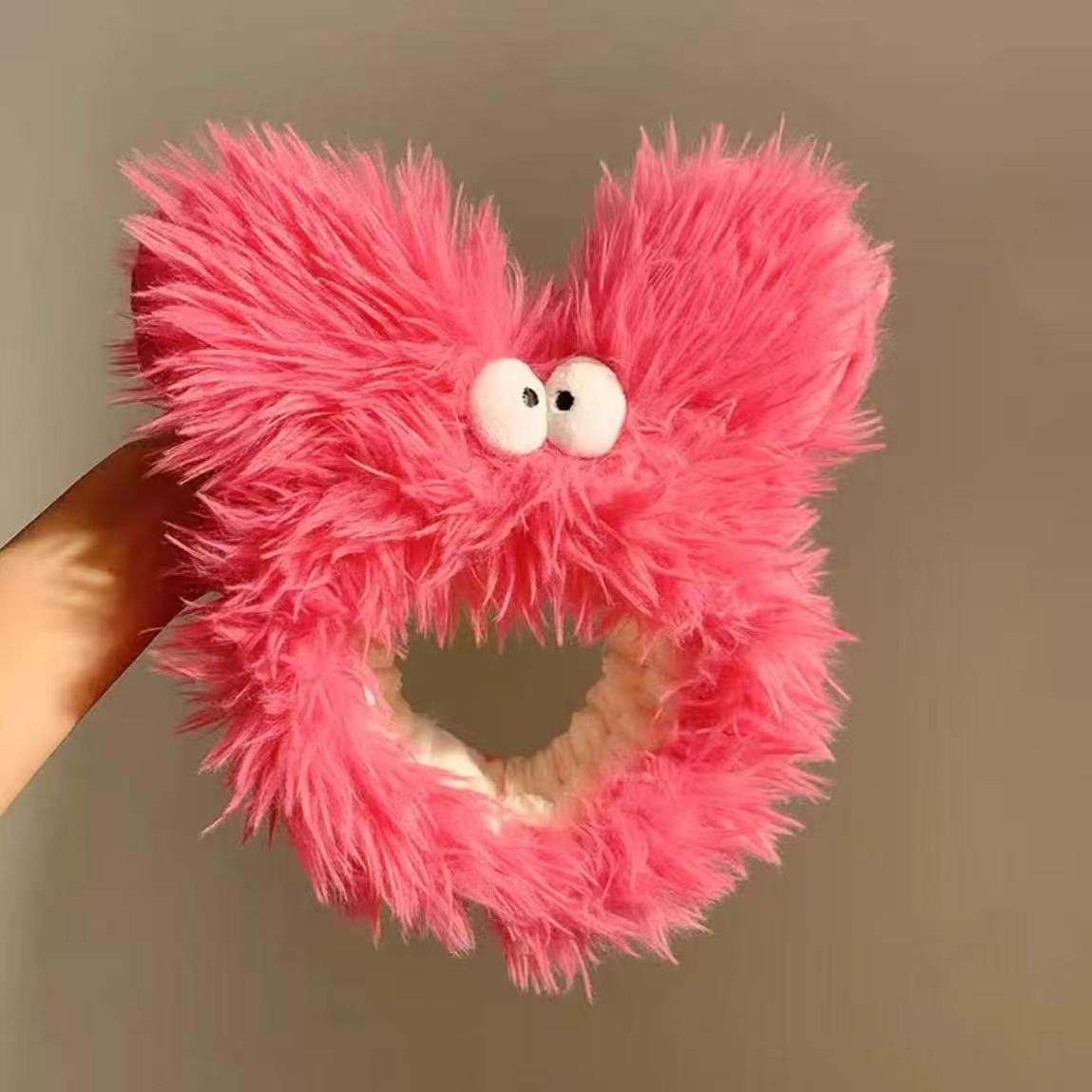 Caricatura verde rana correa de cabello mujer nuevo lindo gran ojo correa de cabello lavar la cara correa de cabello máscara de Navidad tocado