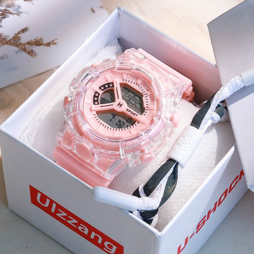 White smog blue watch for men and women, ins style, good-looking, middle and high school students, waterproof sports unicorn electronic watch