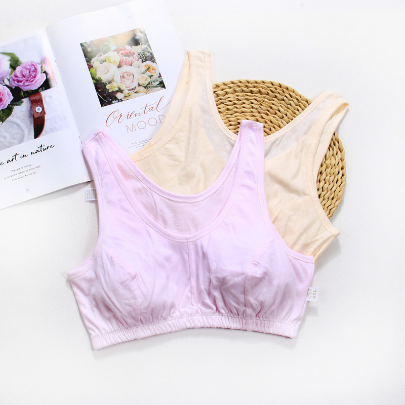 Underwear for Female Mothers, Pure Cotton, Pure Color Vest Style, Middle-Aged and Elderly People, Spring, Summer, Autumn and Winter Bra, Plus Size, No Steel Ring Mom