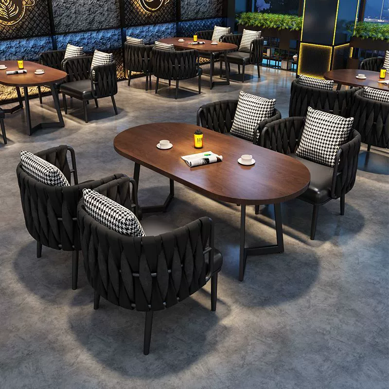 Комбинация стола и стула для кафе в индустриальном стиле, кафе-бистро, десерт, молочный чай, магазин, западный ресторан, чайный домик, коммерческий диван-кресло