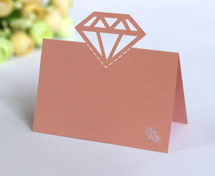 New personalized seat card diamond hollow table card pink guest seat sign-in card Zhejiang factory wholesale