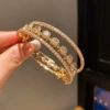 9# open bracelet-gold-round three-layer