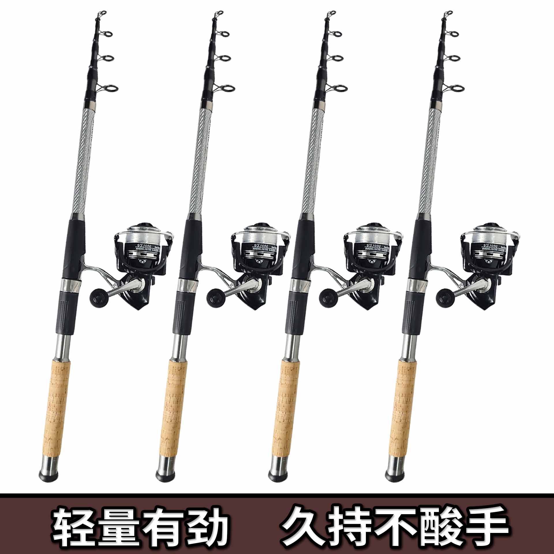 No-adjustment float fishing rod set for big fish, metal spinning reel, long-distance casting rod for giant catches