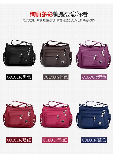 New multi-layered nylon bag, casual single-shoulder crossbody bag, trendy women's crossbody bag, cross-border one-piece delivery worldwide undefined