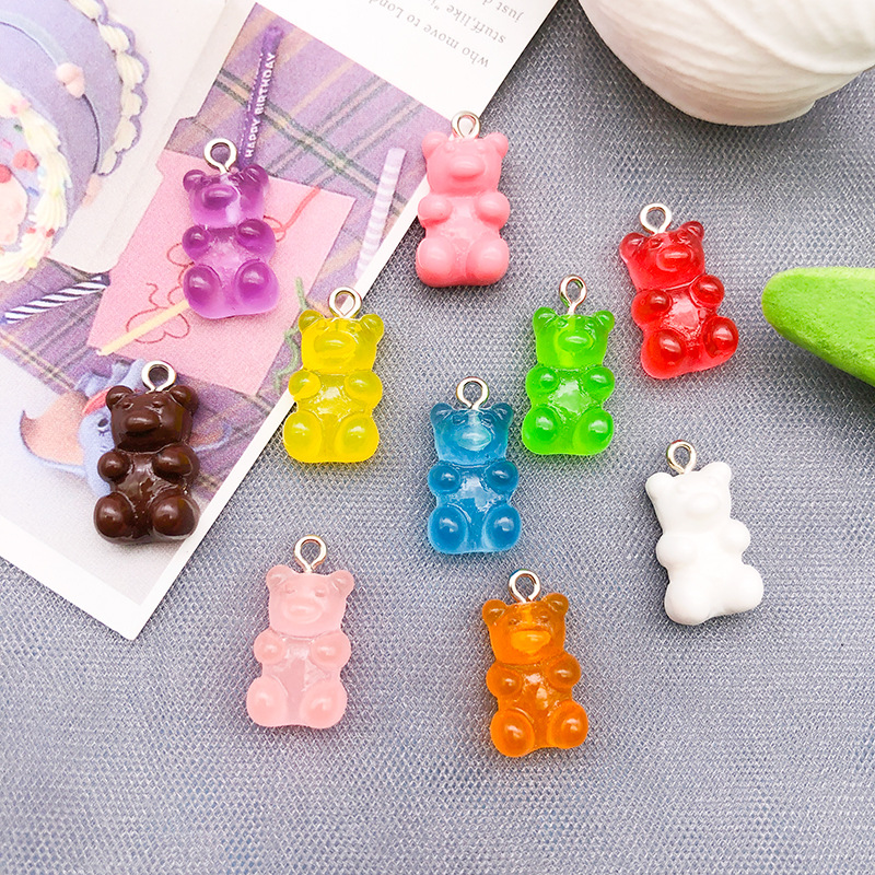 1 Piece Cartoon Style Cute Bear Alloy Resin Plating Pendant Jewelry Accessories display picture 3