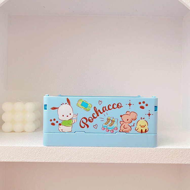 新商品の漫画の周辺の布の折り畳み可能な収納ケースの少女の心のデスクトップの化粧品の口紅の雑物の整理箱