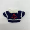 Tibetan blue sweater red label white -collar