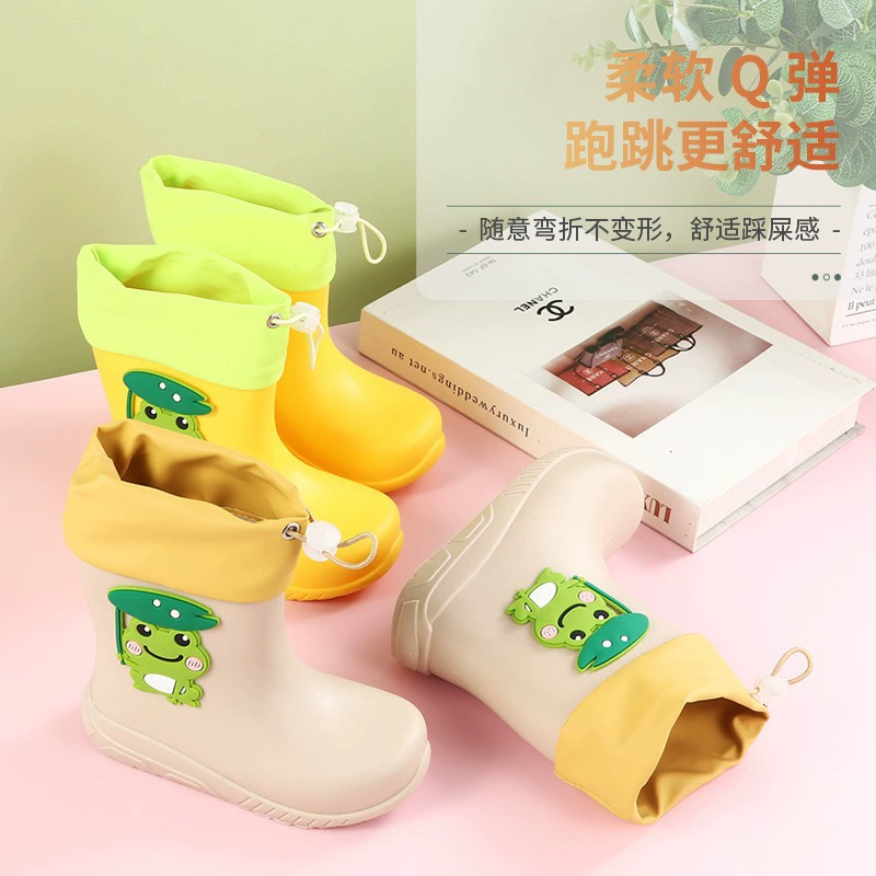 Детская дождевая обувь мультяшный детский сад для девочек легкая водная обувь средняя труба нескользящие дождевые сапоги для детей начальной школы резиновая обувь для мальчиков