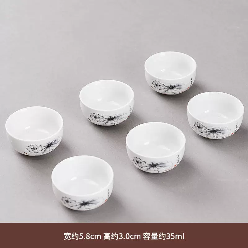 Ceramic tea cup, glass tea set, 6 pieces