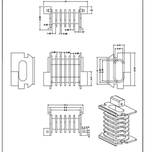 EPC13 transformer skeleton high frequency transformer skeleton multi slot PBT material
