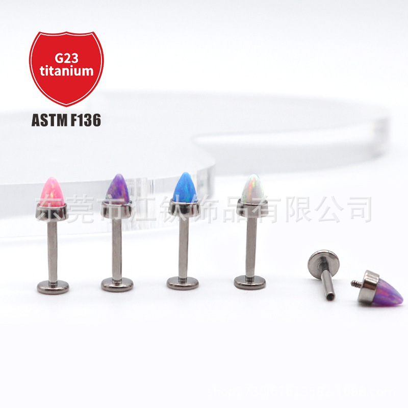 Pointed titanium steel lip stud product view