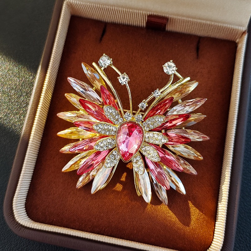 Schmetterling Brosche Für Damen Vintage Kristall Phönix Schmuck_voghion.com
