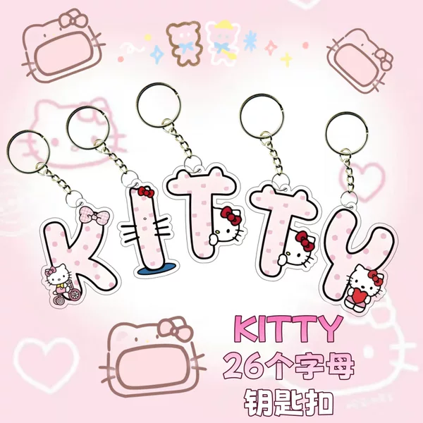 Kitty Cat Letter School Bag Keychain Acrylic High-Looking Classmate Gift Cartoon Cute Couple Pendant