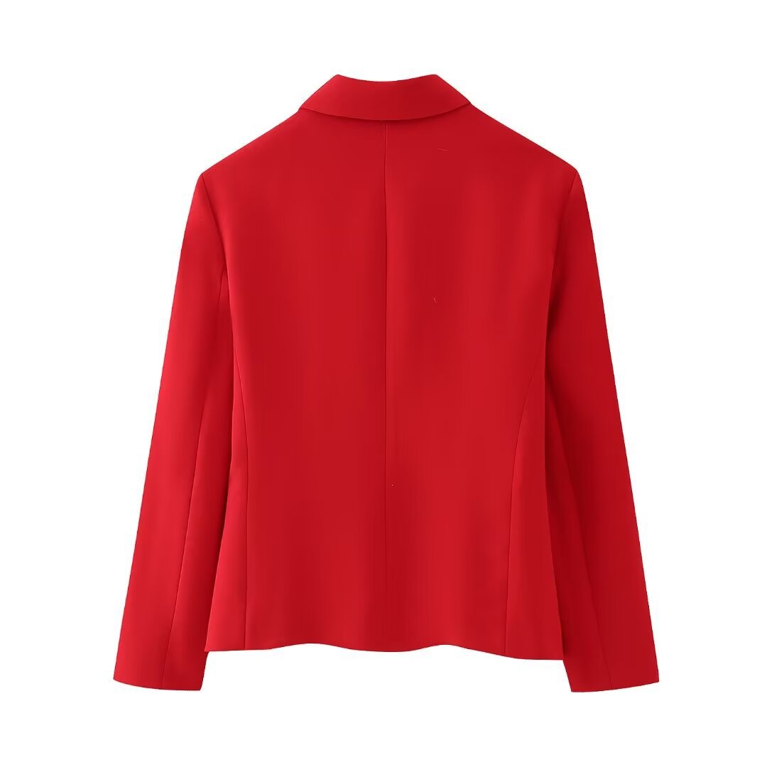 Naiste 2024. aasta kevadine uus töökoha stiilis ühevärviline minimalistlik ülikonnapintsak_voghion.com