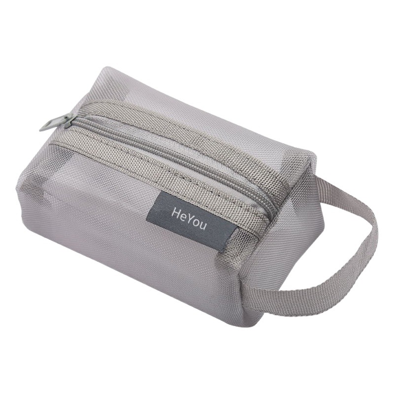 Mini Portable Bag Small Items Mesh Storage Bag Key Card Zipper Coin Bag Transparent Visual Travel